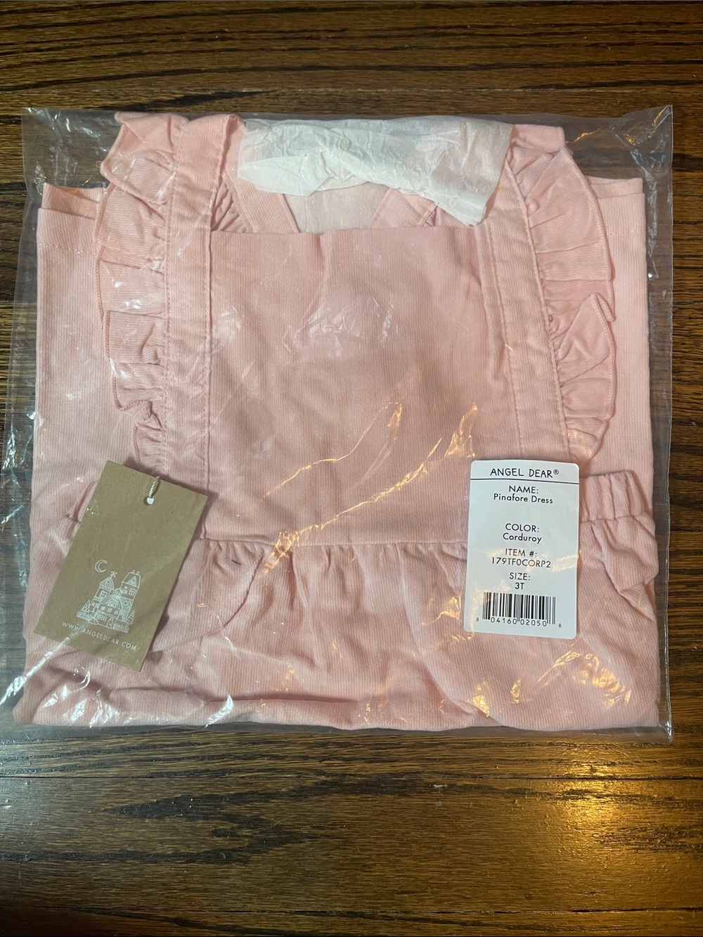 Angel Dear Blush Pink Corduroy Pinafore Dress